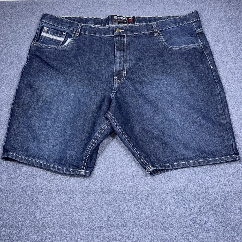 Ecko Unltd Shorts Mens 48 Baggy Distressed Denim Zip Skater Hip Hop Y2K Jorts